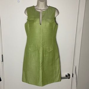 Oscar De La Renta Lime Green Sheath Dress